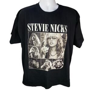 Retro 90s Stevie Nicks Black Shirt, Fleetwood Mac Band T-Shirt 2xl